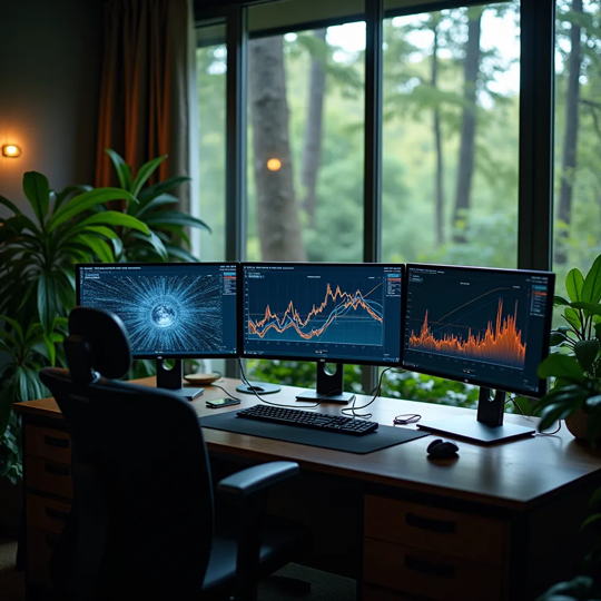 An office in front of a forest